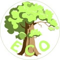 Eco mark with nature tree